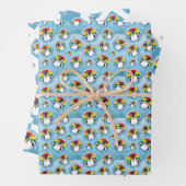 Schattigee Pinguïn op Rainbow Flag Achtergrond Inpakpapier Vel (In situ)