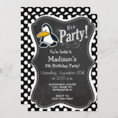 Schattigee pinguïn op zwarte en witte stippen kaart (Voorkant / Achterkant)