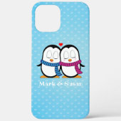 Schattigee pinguïn paar telefoonhoesje Case-Mate iPhone case (Achterkant)