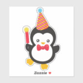 Schattigee Pinguïn, Partij Pet, Firecracker, Boog Sticker (Vel)