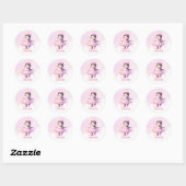 Schattigee Pinguïn Roze Ballerina Ronde Sticker (Vel)