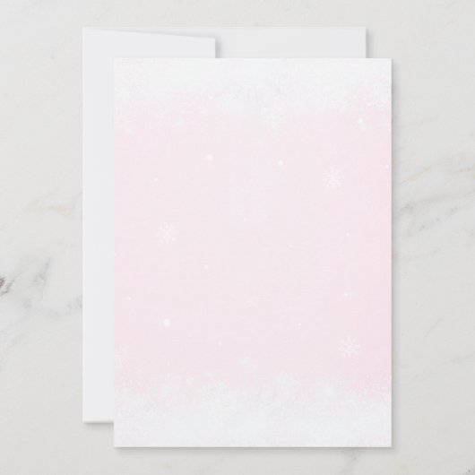 Schattigee Pinguïn Roze Wintersneeuw Dank u kaart (Achterkant)