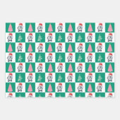 Schattigee Pinguïn Santa Vrolijk Kerstfeest Inpakpapier Vel (Voorkant 3)