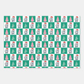 Schattigee Pinguïn Santa Vrolijk Kerstfeest Inpakpapier Vel (Voorkant 2)