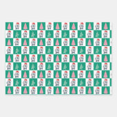 Schattigee Pinguïn Santa Vrolijk Kerstfeest Inpakpapier Vel (Voorkant)