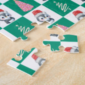 Schattigee Pinguïn Santa Vrolijk Kerstfeest Legpuzzel (Zijkant)
