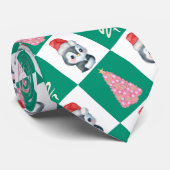 Schattigee Pinguïn Santa Vrolijk Kerstfeest Stropdas (Opgerold)