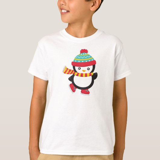 Schattigee pinguïn, schaatspinguïn, Pet, sjaal T-shirt (Voorkant)