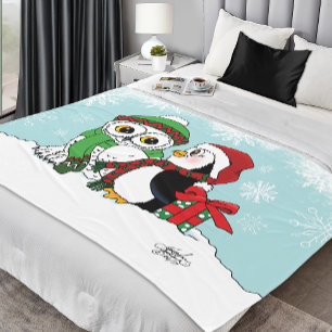 Schattigee Pinguïn Sneeuwuil Vriendschap Fleece Deken
