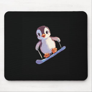 Schattigee Pinguïn Snowboarden Fun Wintersport Muismat