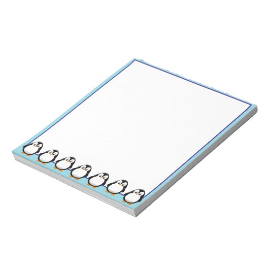 Schattigee Pinguïn Tekening Custom Notitieblok (Linkerzijde)
