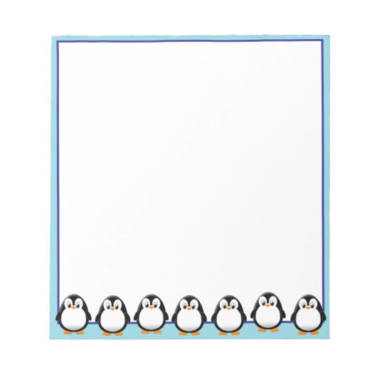 Schattigee Pinguïn Tekening Custom Notitieblok (Voorkant)