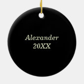 Schattigee pinguïn verpakt in kerstverlichting keramisch ornament (Achterkant)