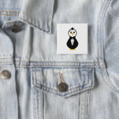 Schattigee pinguïn vierkante button 5,1 cm (In situ)