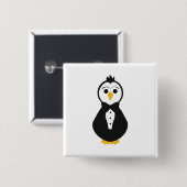 Schattigee pinguïn vierkante button 5,1 cm (Voorkant /achterkant)