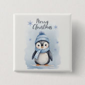 Schattigee pinguïn vierkante button 5,1 cm (Voorkant)