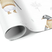 Schattigee Pinguïn Vogel Winter Trui Fun Animal Ar Cadeaupapier (Rol Hoek)