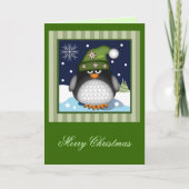 Schattigee Pinguïn Vrolijke Kersttekst Kaart (Voorkant)