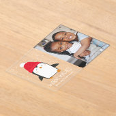 Schattigee Pinguïn Warm Wishes Fotovakantie Acryl Uitnodigingen (Laagn)