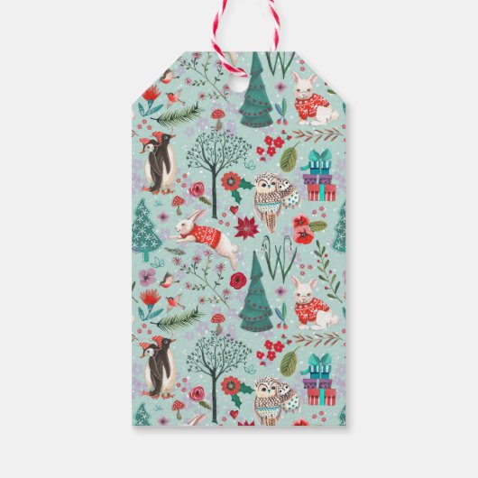 Schattigee Pinguïn Warm Wishes Kerst Gepersonalise Cadeaulabel (Achterkant)