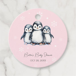 Schattigee Pinguïn Winter Baby shower Bedankjes Labels