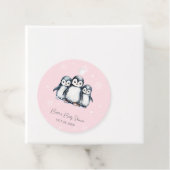 Schattigee Pinguïn Winter Baby shower Bedankjes Labels (In situ)