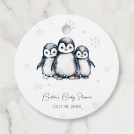 Schattigee Pinguïn Winter Baby shower Bedankjes Labels
