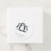 Schattigee Pinguïn Winter Baby shower Bedankjes Labels (In situ)