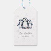 Schattigee Pinguïn Winter Baby shower Cadeaulabel (Voorkant)