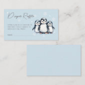 Schattigee Pinguïn Winter Baby shower Luier Raffle Informatiekaartje (Voorkant / Achterkant)