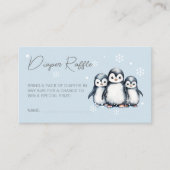 Schattigee Pinguïn Winter Baby shower Luier Raffle Informatiekaartje (Voorkant)