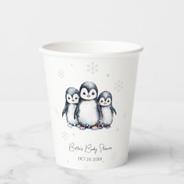 Schattigee Pinguïn Winter Baby shower Papieren Bekers