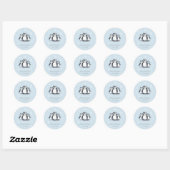 Schattigee Pinguïn Winter Baby shower Ronde Sticker (Vel)