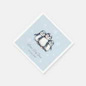Schattigee Pinguïn Winter Baby shower Servet (Hoek)
