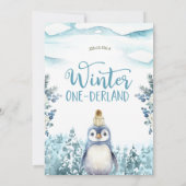 Schattigee Pinguïn Winter Onederland Verjaardag Kaart (Achterkant)