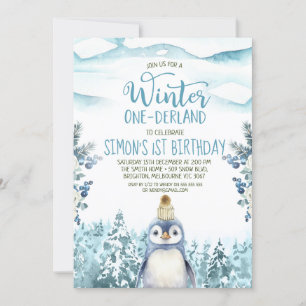Schattigee Pinguïn Winter Onederland Verjaardag Kaart