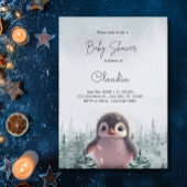Schattigee Pinguïn Winter Sneeuw Baby shower Water Kaart