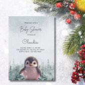 Schattigee Pinguïn Winter Sneeuw Baby shower Water Kaart