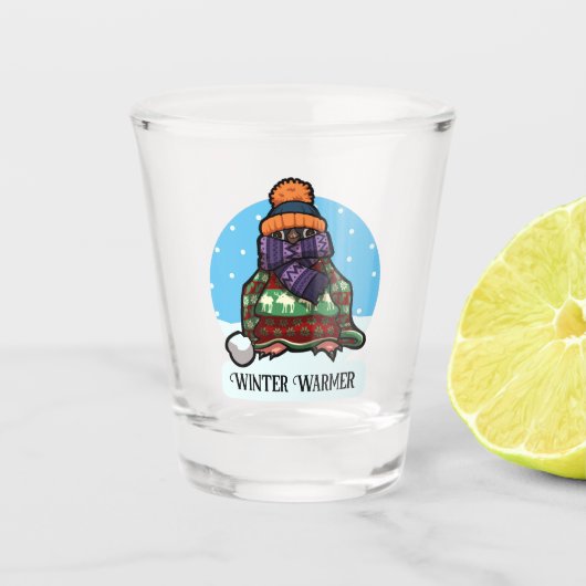 Schattigee Pinguïn Winter Warmer Xmas Jumper Carto Shot Glas (Voorkant)