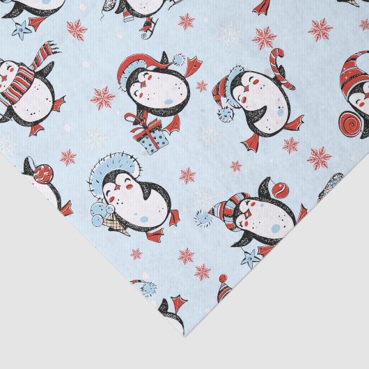 Schattigee pinguïn winterseizoen patroon tissuepapier (Detail)