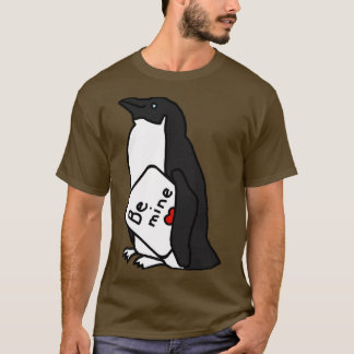 Schattigee Pinguïn zegt Be Mine op Valentijnsdag T-shirt