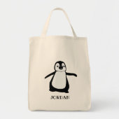 Schattigee Pinguïn Zwart Wit Gepersonaliseerd Tote Bag (Voorkant)
