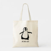 Schattigee Pinguïn Zwart Wit Gepersonaliseerd Tote Bag (Achterkant)