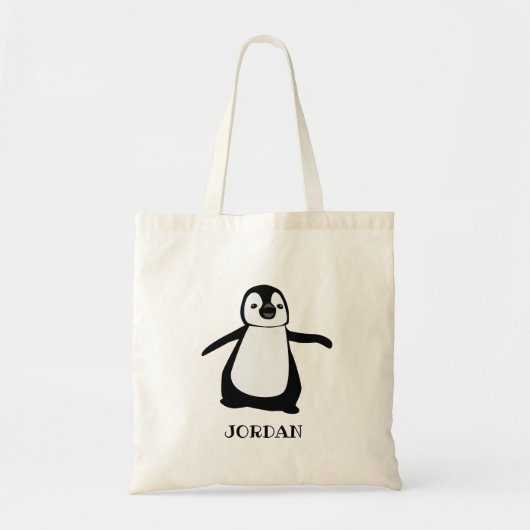 Schattigee Pinguïn Zwart Wit Gepersonaliseerd Tote Bag (Voorkant)