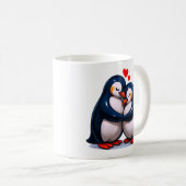 Schattigee pinguïnliefde koffiemok (Voorkant rechts)