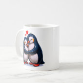 Schattigee pinguïnliefde koffiemok (Voorkant links)