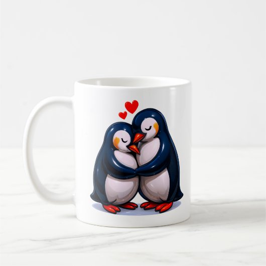 Schattigee pinguïnliefde koffiemok (Links)