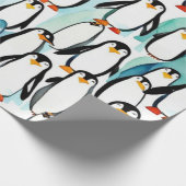 Schattigee pinguïns cadeau ideeën Wrapping Paper Cadeaupapier (Hoek)