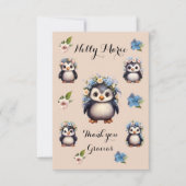 Schattigee Pinguïns Dank u Gracias Kaart (Voorkant)