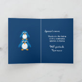 Schattigee pinguïns dankbaarheid Kaart voor sponso (Binnen)